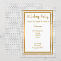 CHEVRON GREY LAYER GOLD ALL OCCASION BIRTHDAY
