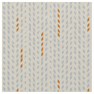 chevron grid blue orange simple organic lines fabric