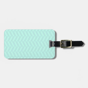Chevron herring bone print aqua green luggage tag