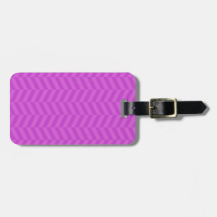 Chevron herring bone print purple luggage tag
