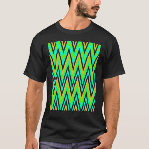 Chevron In Pale Orange Blue Green Zigzags T-Shirt