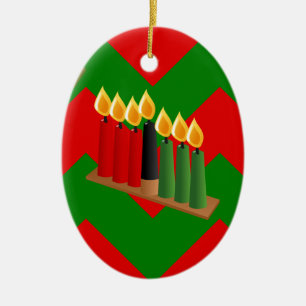 chevron kwanzaa ceramic tree decoration