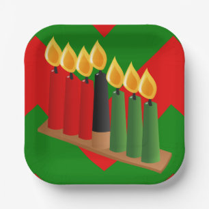 chevron kwanzaa paper plate