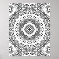 Chevron Leaf Burst Colouring Page Pattern Artwork