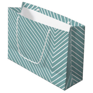 Chevron light blue and white large gift bag