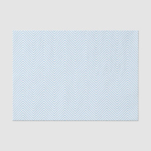Chevron Line Tissue Paper - Light Blue on White