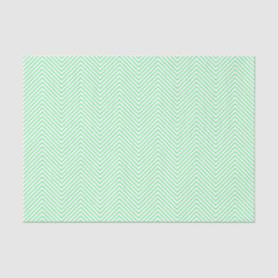 Chevron Line Tissue Paper - Light Green on White