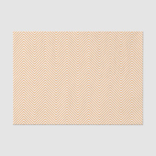 Chevron Line Tissue Paper - Orange on White