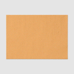 Chevron Line Tissue Paper - White on Orange