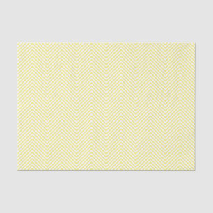 Chevron Line Tissue Paper - Yellow on White