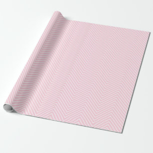 Chevron Line White on Light Pink  XL  Wrapping Paper
