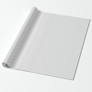 Chevron Line Wrapping Paper - Gray on White  XL 