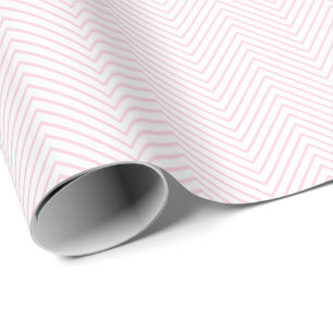 Chevron Line Wrapping Paper - Light Pink on White