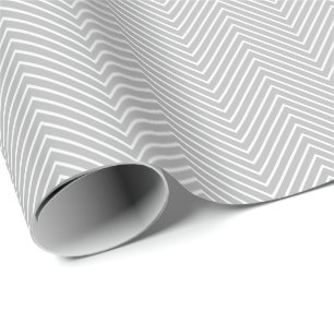 Chevron Line Wrapping Paper - White on Grey