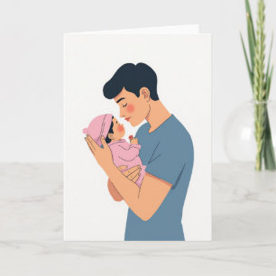 Chevron Loving Gaze Baby Card