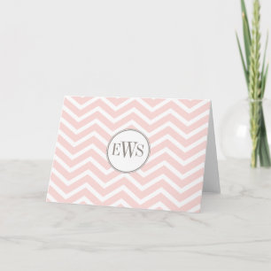 Chevron Monogram Personalised Note Card