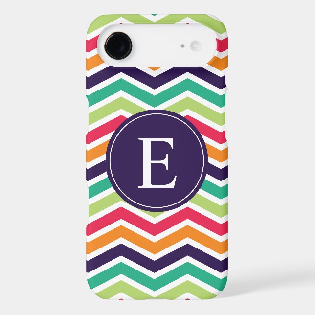 Chevron Monogram Purple Green Pink Orange Case-Mate iPhone Case (Back)