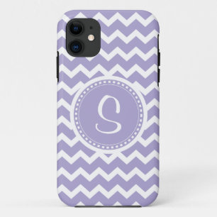 Chevron Monogram Retro Purple and White Case-Mate iPhone Case