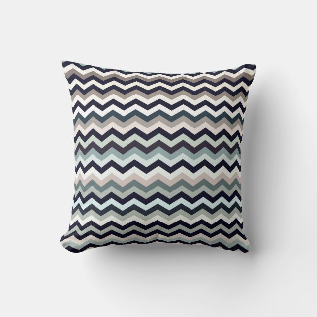 Chevron Muted Multicolor Pattern Shower Curtain Cushion (Front)