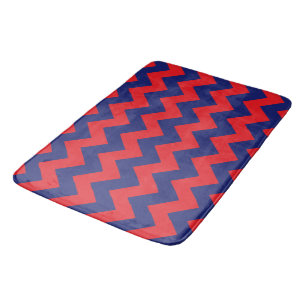 Chevron Navy Blue & Red Any Type/Size Custom Bath Mat