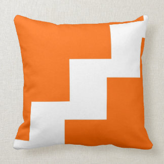 Chevron Orange and White Cushion