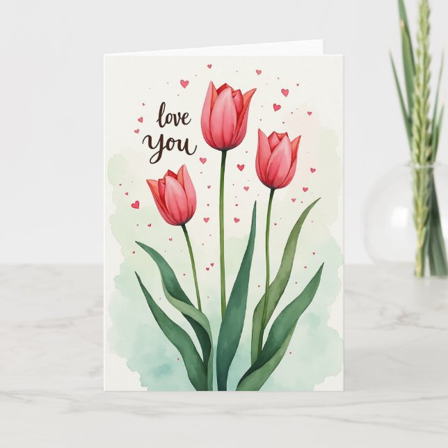 Chevron Painted Flower Card (Front)