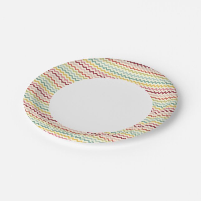 Chevron Pattern 4 Paper Plate (Angled)