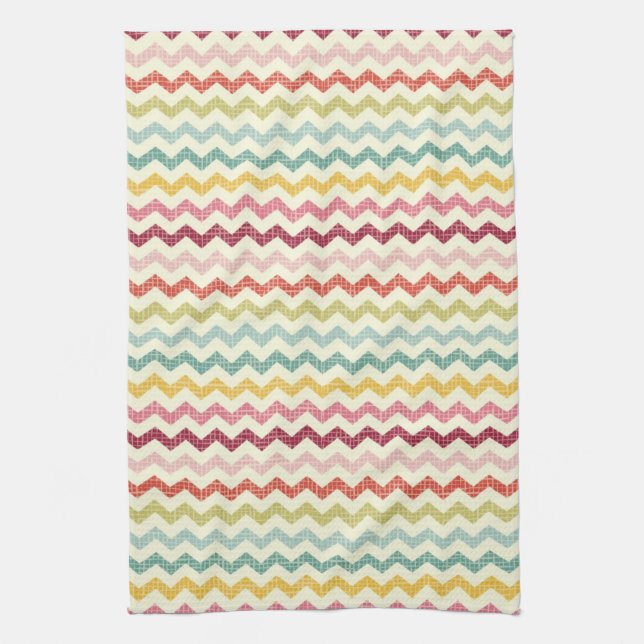 Chevron Pattern 4 Tea Towel (Vertical)