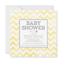 Chevron pattern Baby Shower invitation