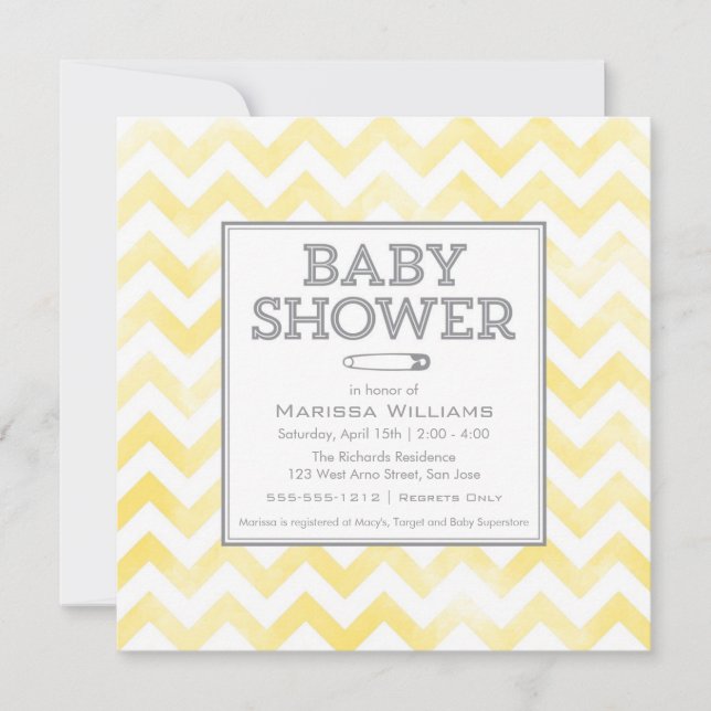 Chevron pattern Baby Shower invitation (Front)