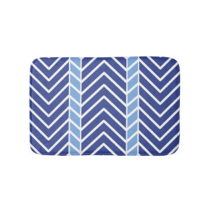 Chevron Pattern Blue Bath Mat