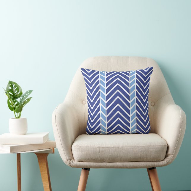 Chevron Pattern Blue Cushion (Chair)