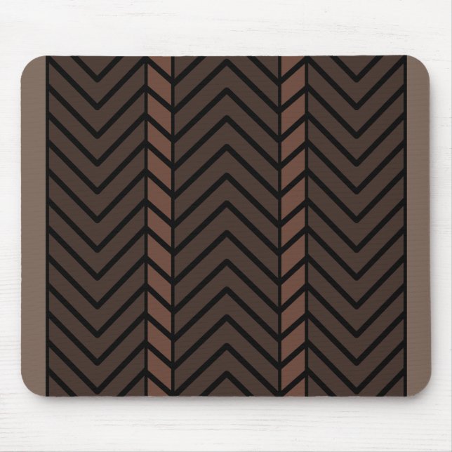 Chevron Pattern Brown Mouse Pad (Front)