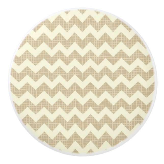 Chevron Pattern Ceramic Knob (Front)