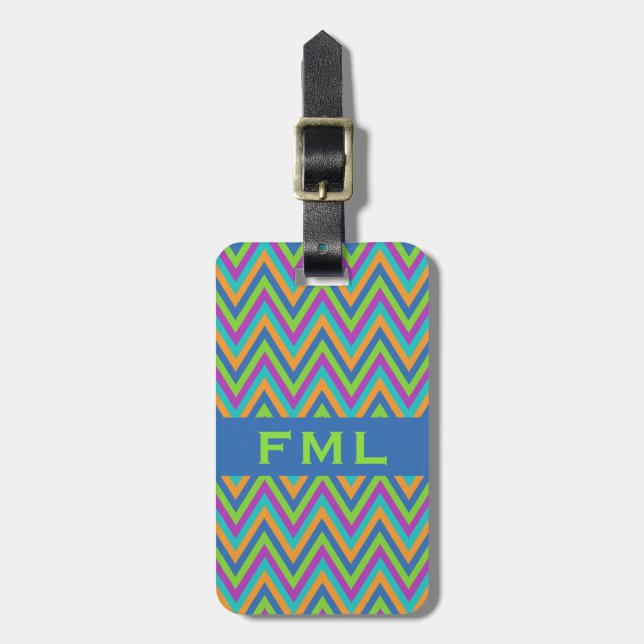 Chevron Pattern custom luggage tag (Front Vertical)