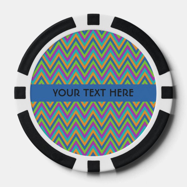 Chevron Pattern custom poker chips (Front)