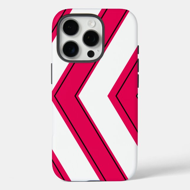 Chevron Pattern Design in Red and White Case-Mate iPhone Case (Back)