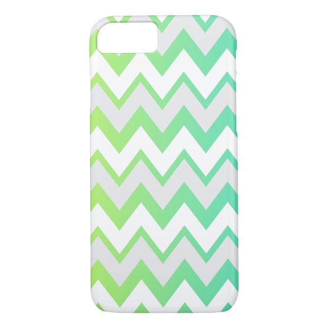 Chevron pattern lime green teal aqua ombre elegant Case-Mate iPhone case (Back)