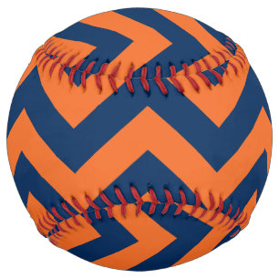 Chevron Pattern: Navy Blue & Orange Softball