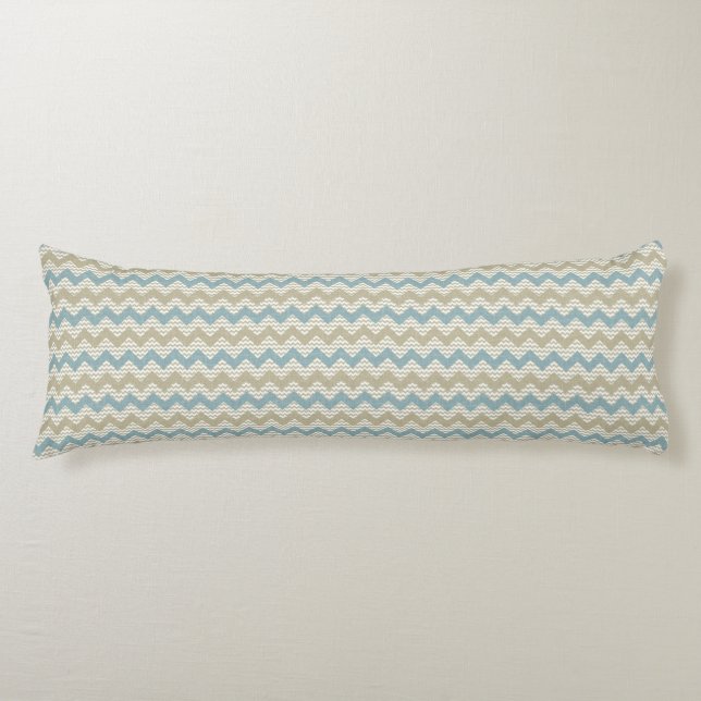 Chevron pattern on linen texture body cushion (Front)