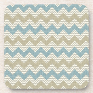 Chevron pattern on linen texture coaster