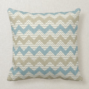 Chevron pattern on linen texture cushion