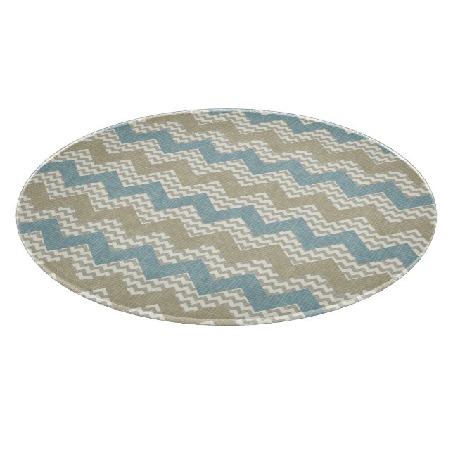Chevron pattern on linen texture cutting board (Corner)