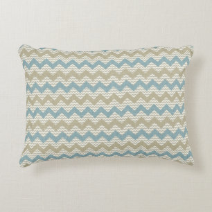 Chevron pattern on linen texture decorative cushion