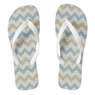 Chevron pattern on linen texture jandals