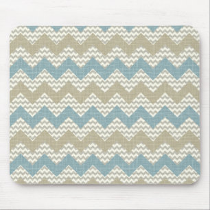 Chevron pattern on linen texture mouse pad