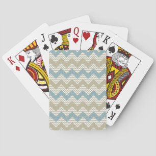 Chevron pattern on linen texture playing cards