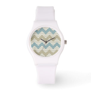 Chevron pattern on linen texture watch