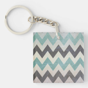 Chevron Pattern On Metal Texture by Shirley Taylor Key Ring