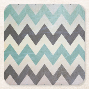 Chevron Pattern On Metal Texture by Shirley Taylor Square Paper Coaster